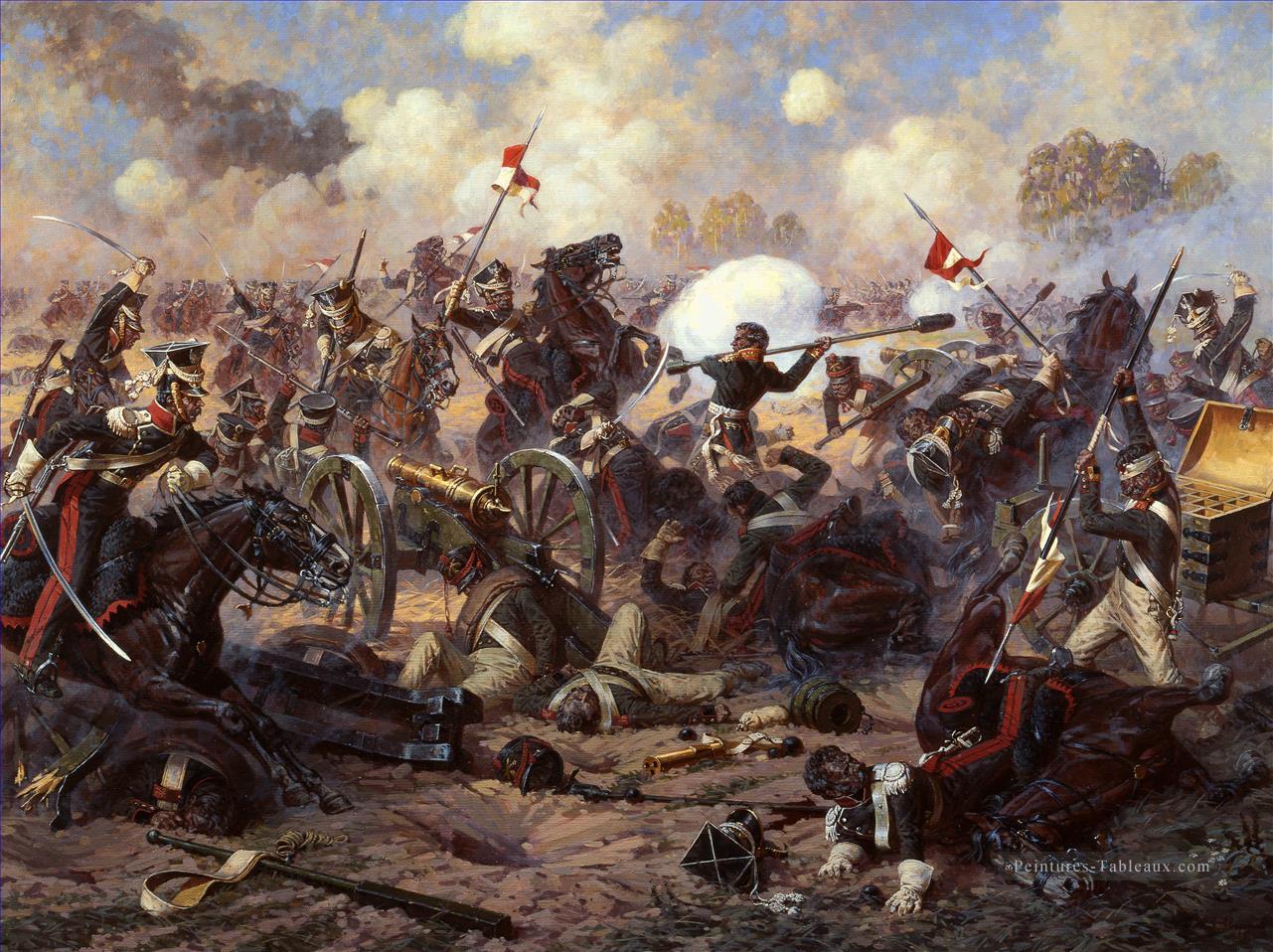 Major général Kostenetskiv exploit dans la bataille de Borodino Yurievitch Averyanov guerre militaire Peintures à l'huile